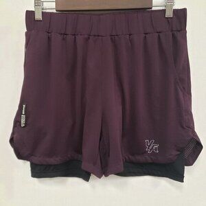 Young La Womens Lined Athletic‎ Mesh Shorts Size L Purple Athleisure Running